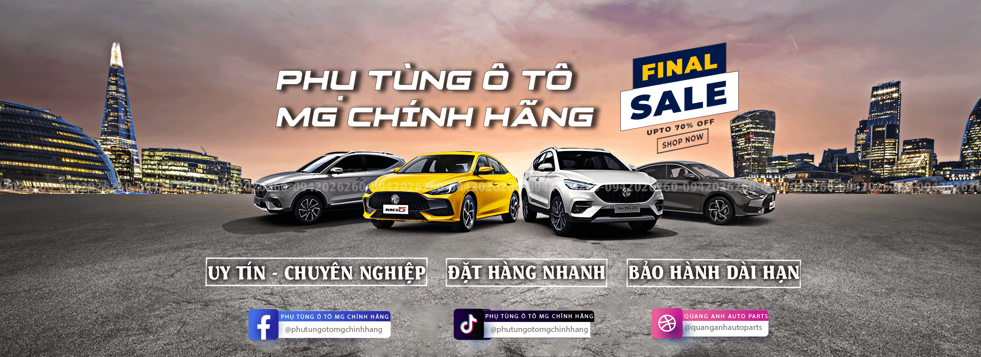 Phụ tùng ô tô MG5, MGZS, MGRX5, MGHS, MG7